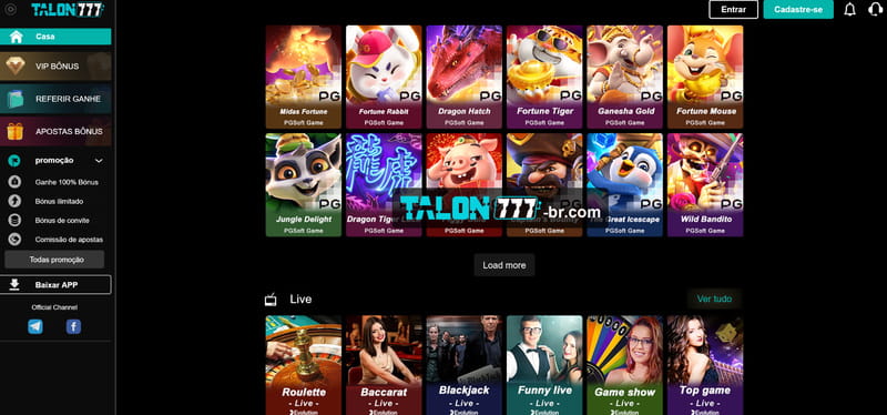 Catálogo de Jogos do Cassino Talon777 Casino